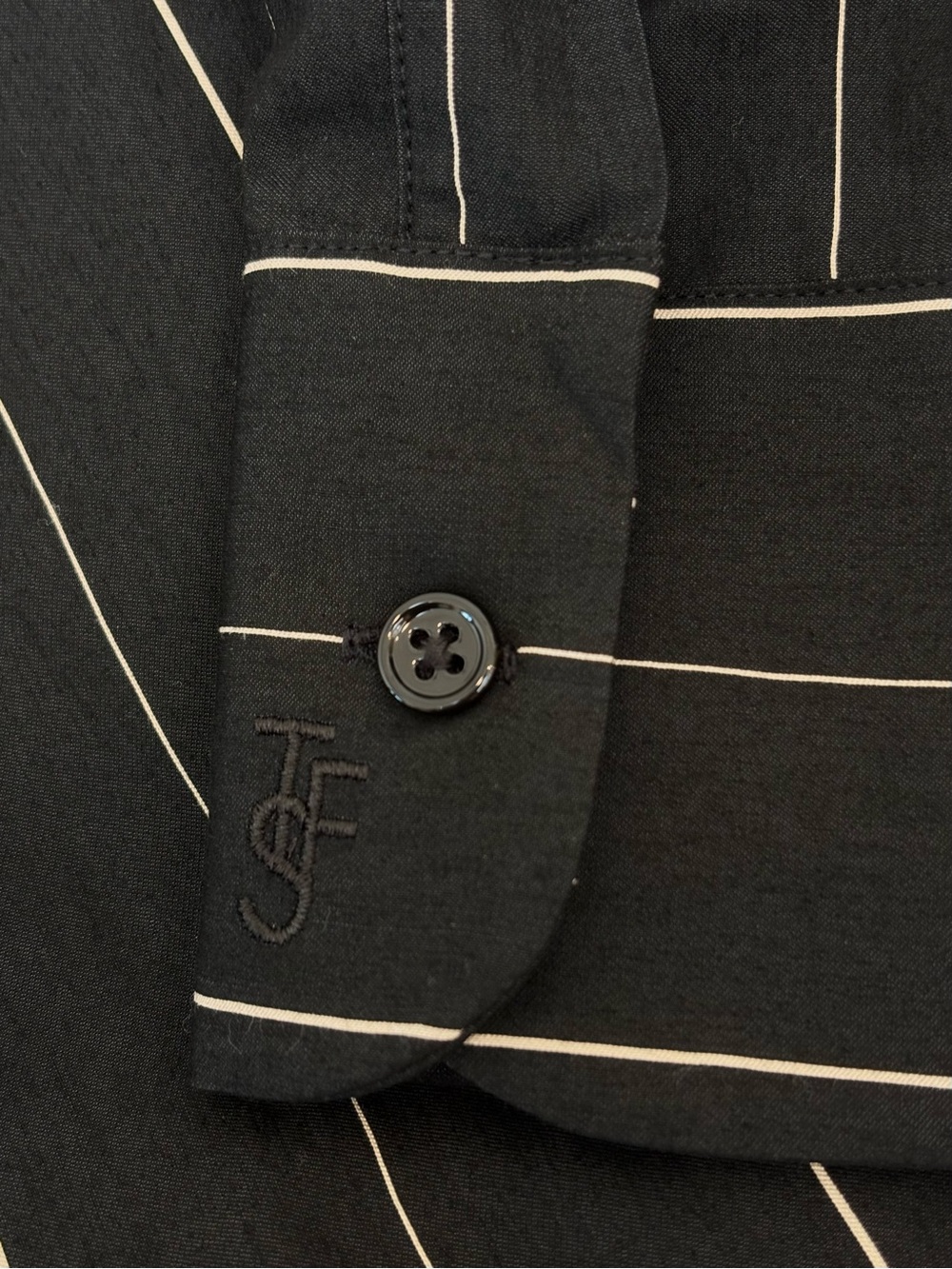 The Frankie Shop Lui Fluid Striped Button Down Shirt Black Beige Size Large - Picture 8 of 12